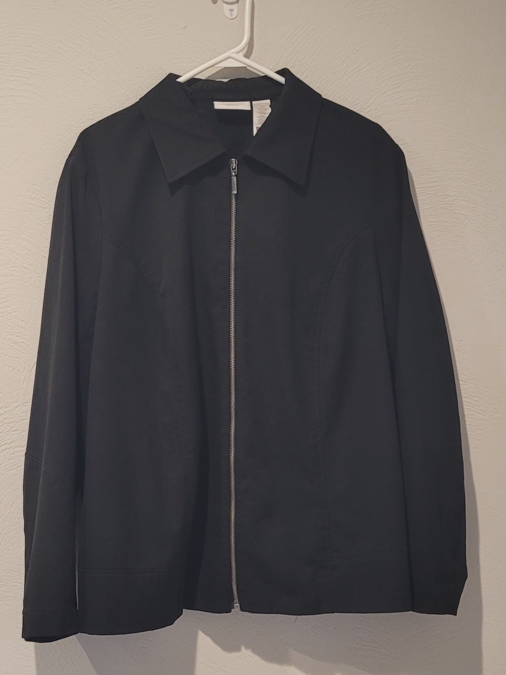 Liz Claiborne Black Lightweight Zip Jacket Size 16W